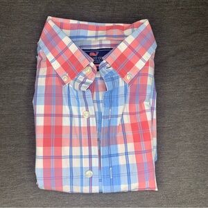 Vineyard Vines Pink and Blue Long Sleeve Button Down Size M Whale Shirt